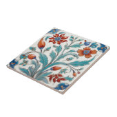 Iznik Turks Bloemen Groen & Rode Bloemen Tegeltje (Zijkant)