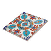 Iznik Turks Bloemen Rood Blauw Symmetrisch Tegeltje (Zijkant)