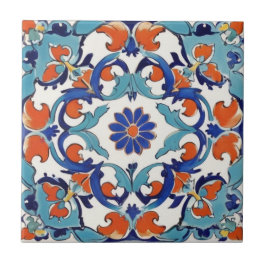 Iznik Turks Bloemen  Turkoois Blauw Bloem Tegeltje