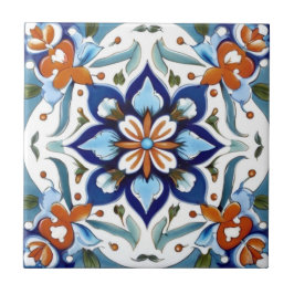 Iznik Turks Traditioneel Sinaasappel Rood Blauw Bl Tegeltje