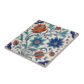 Iznik Turkse Ottomaanse Bloemen Blauw & Rood Bloem Tegeltje (Zijkant)