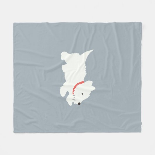 Izzie The Westie Fleece Deken (Voorkant (Horizontaal))