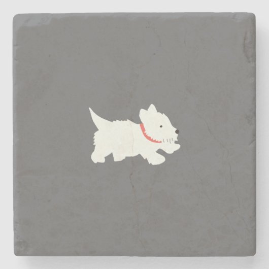 Izzie the Westie Stenen Onderzetter (Voorkant)