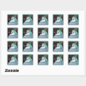 Izzy de pinguïnstickers vierkante sticker (Vel)