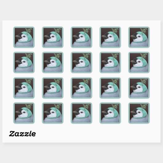 Izzy de pinguïnstickers vierkante sticker (Vel)