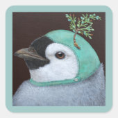 Izzy de pinguïnstickers vierkante sticker (Voorkant)