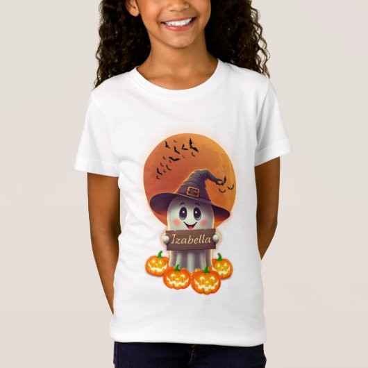 Izzy Ghost Halloween Party: Gelukkig Halloween T-shirt (Voorkant)