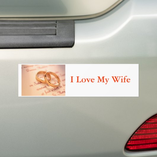 j0341738, ik hou van mijn vrouw bumpersticker (Op auto)