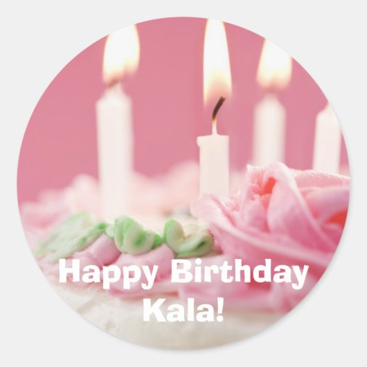 j0422320, Happy Birthday Kala! Ronde Sticker (Voorkant)