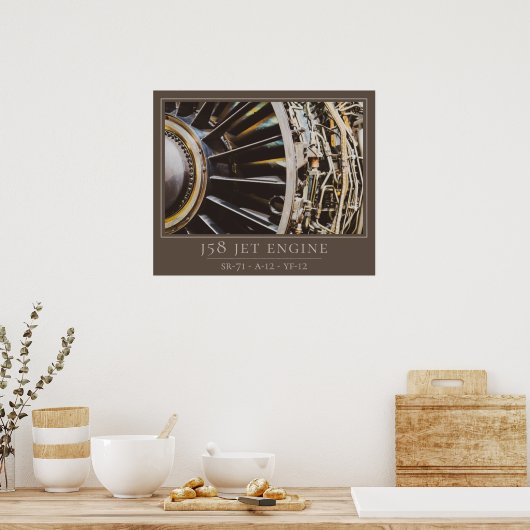J58 Jet Engine - SR-71 Blackbird, A-12, YF-12 Poster (Keuken)
