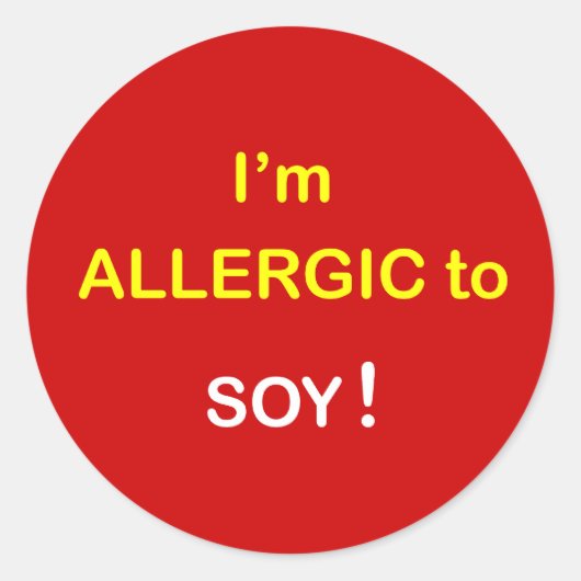 j5 - Ik ben allergisch - SOY. Ronde Sticker (Voorkant)