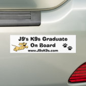 J9's K9s Afstuderen aan boord van Bumpersticker (Op auto)