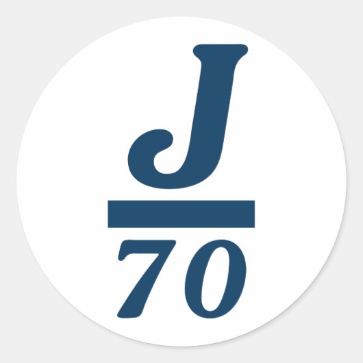 J/70 RONDE STICKER (Voorkant)