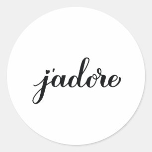 J’adore kalligrafie belettering. Ik ben dol op Fra Ronde Sticker