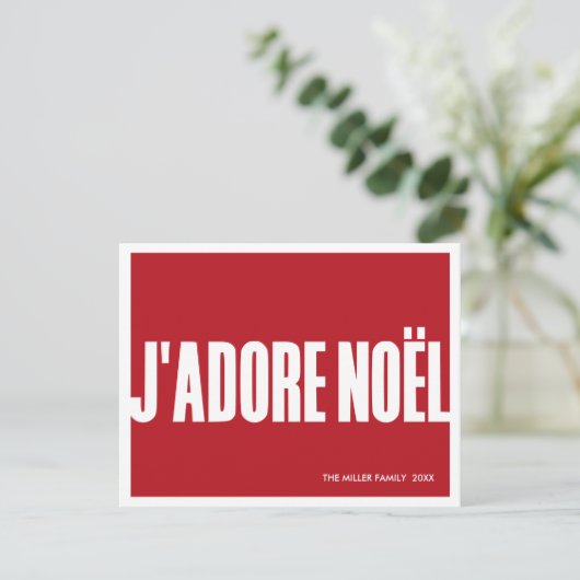 J’adore Noël Modern Christmas Kaart – Vakantie (Staand voorkant)