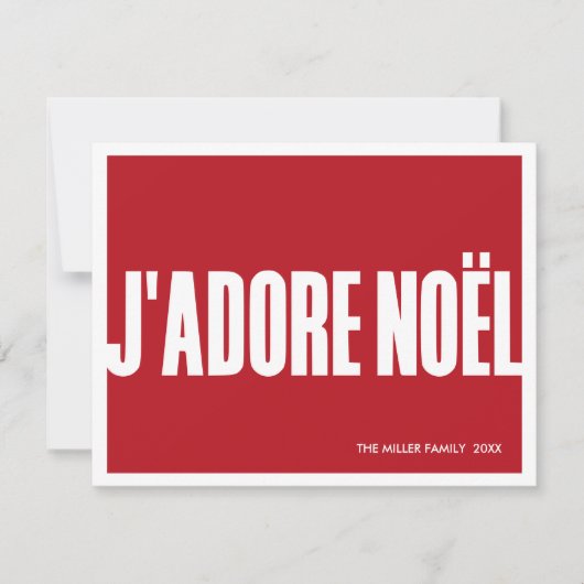 J’adore Noël Modern Christmas Kaart – Vakantie (Voorkant)