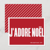J’adore Noël Modern Christmas Kaart – Vakantie (Voorkant / Achterkant)