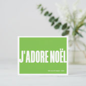 J’adore Noël Modern Christmas Kaart – Vakantie (Staand voorkant)
