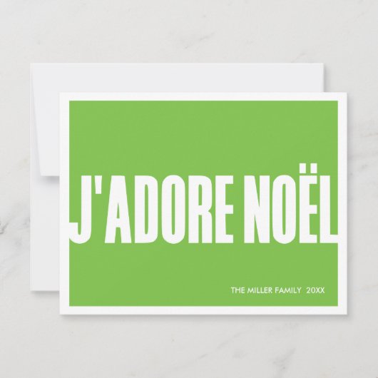 J’adore Noël Modern Christmas Kaart – Vakantie (Voorkant)