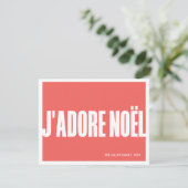 J’adore Noël moderne kerstkaart – vakantie (Staand voorkant)