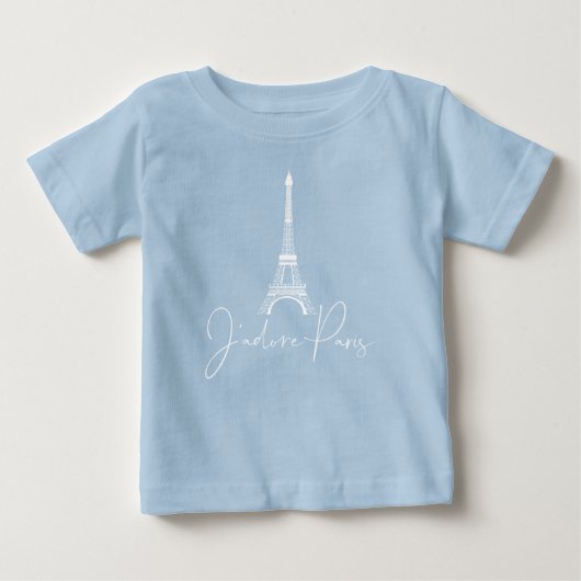 J' adore Paris Eiffeltoren Schattig Blauw (Voorkant)