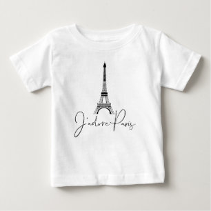 J' adore Paris Eiffeltoren Schattig Wit