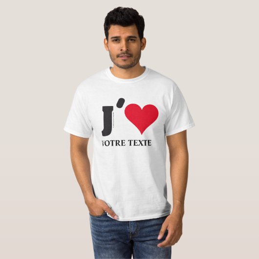 J´AIME... VOTRE TEXTE T-SHIRT (Voorkant volledig)