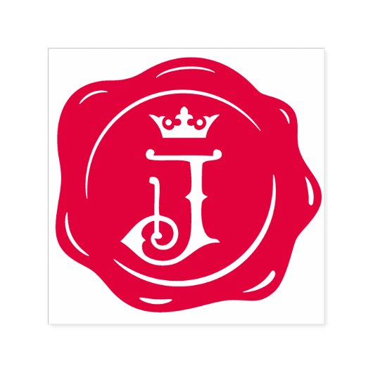 J - Antiek Wax Seal Gotische Kroon Initiaal Letter Zelfinktende Stempel (Design)