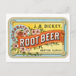 J.B. Dickey Root Beer Newton Kansas Vintage Label Briefkaart