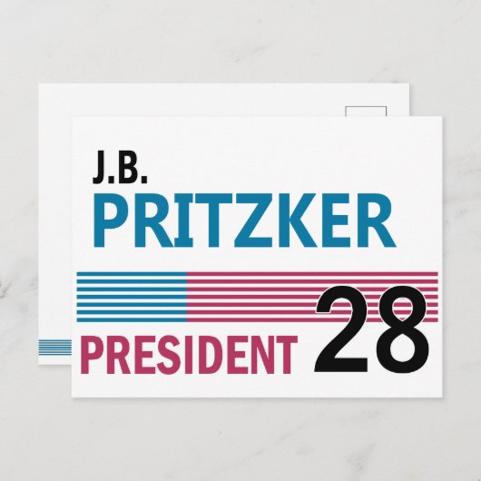 J.B. Pritzker 2028 Briefkaart (Voorkant / Achterkant)