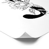 J botanisch monogram. Letter-initiaal met pinda's Poster (Hoek)