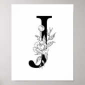 J botanisch monogram. Letter-initiaal met pinda's Poster (Voorkant)