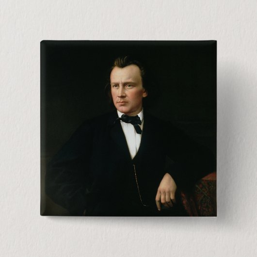 J. Brahms, c.1860 Vierkante Button 5,1 Cm (Voorkant)