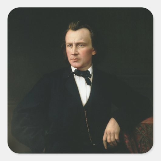 J. Brahms, c.1860 Vierkante Sticker (Voorkant)
