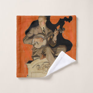 J.C. Leyendecker Banjo Speler 1920 Art Deco Kunst Bad Handdoek