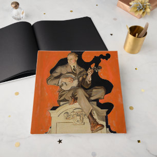 J.C. Leyendecker Banjo Speler 1920 Art Deco Kunst Gastenboek