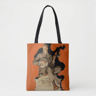 J.C. Leyendecker Banjo Speler 1920 Art Deco Kunst Tote Bag
