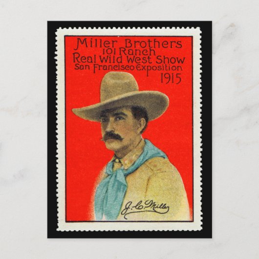 J.C. Miller van de 101 Ranch Poster Stamp Card Briefkaart (Voorkant)