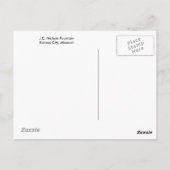 J.C. Nichols Fontein in Blauw, Kansas City Briefkaart (Achterkant)