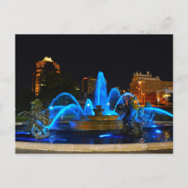 J.C. Nichols Fontein in Blauw, Kansas City Briefkaart