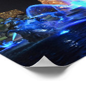 J.C. Nichols Fountain in Royal Blue, Kansas City Poster (Hoek)