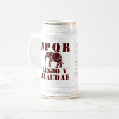 J. Caesar 5th Alaudae Roman Legion Elephant Stein Bierpul (Voorkant links)