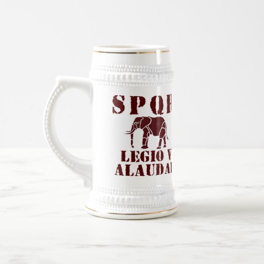 J. Caesar 5th Alaudae Roman Legion Elephant Stein Bierpul (Links)