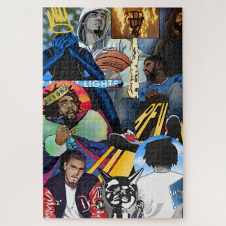 J.Cole Album Hoesje Mashup Poster Rap muziek Legpuzzel