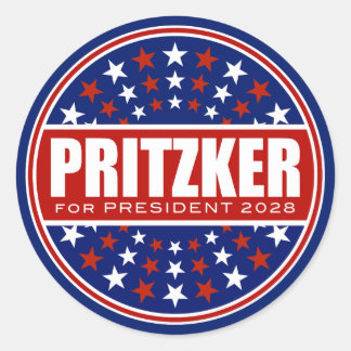 J.D. Pritzker voor President 2028 Ronde Sticker