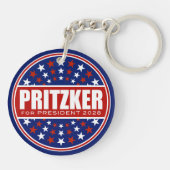 J.D. Pritzker voor President 2028 Sleutelhanger (Achterkant)