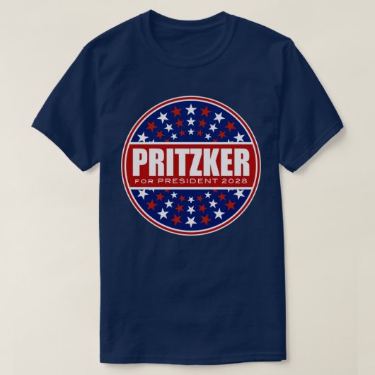 J.D. Pritzker voor President 2028 T-shirt (Design voorkant)
