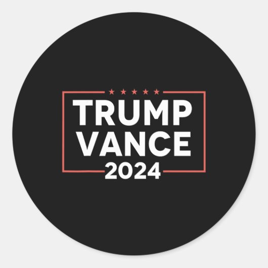 J D Vance 2024 Ronde Sticker (Voorkant)