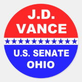 J.D. Vance US Senate Ohio 2022 Ronde Sticker (Voorkant)
