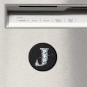 "J" Diamond Bling Magnet (Insitu (Vaatwasser))